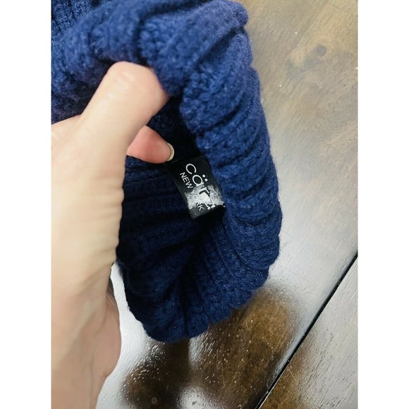 Cara New York Knit Wintet Hat Blue With Stones - Picture 5 of 5